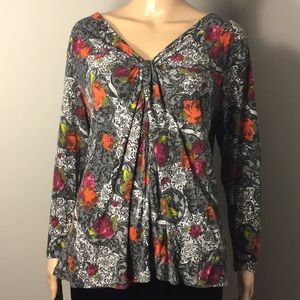 FEVER MULTICOLOR STRETCHY FLORAL TOP/TUNIC